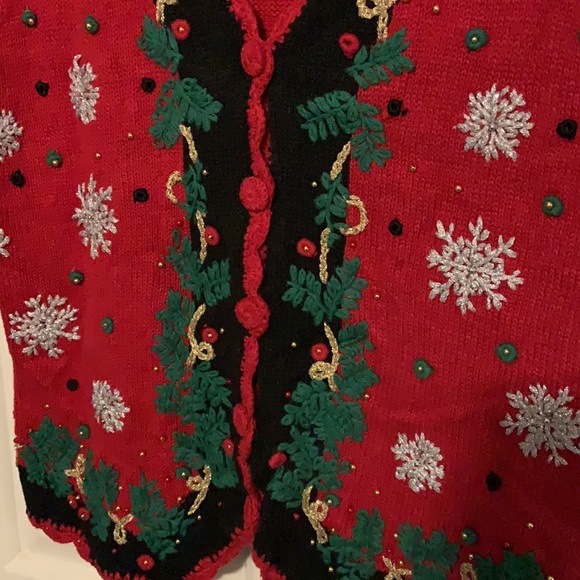 Work in Progress Christmas Sweater Vest AS IS - Picture 3 of 6